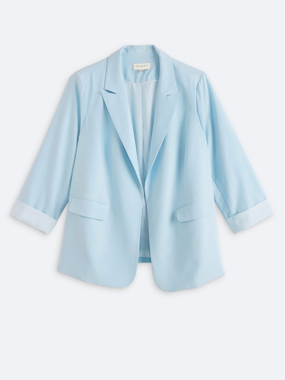 Skies are Blue Lightweight Pale Blue Blazer Size 1X
